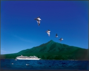 利尻富士と飛鳥II