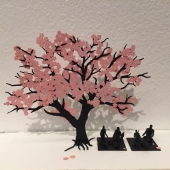 紙細工によるお花見景色
